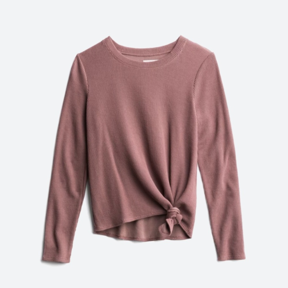 Madewell Eldwood Ribbed Front Knot Top